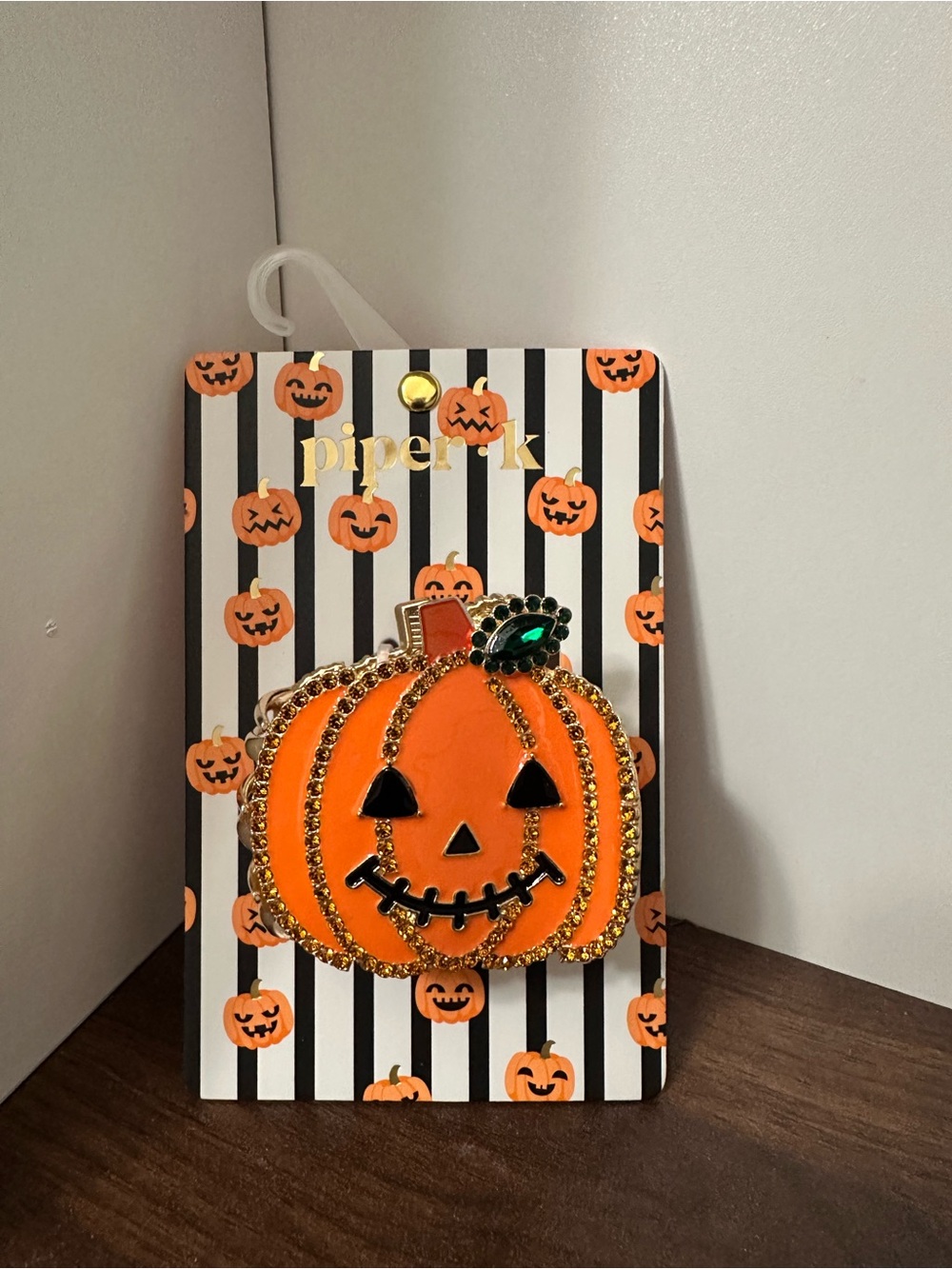 Piper k Pumpkin Jack-O'-Lantern Hair Clip